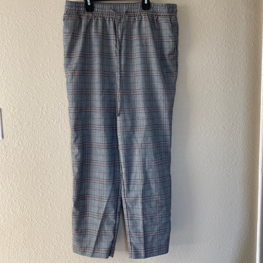 Plaid drawstring pants